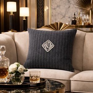 RALPH LAUREN HOME Holdenby Throw Pillow 100% Cashmere Pillow Art Deco Monogram